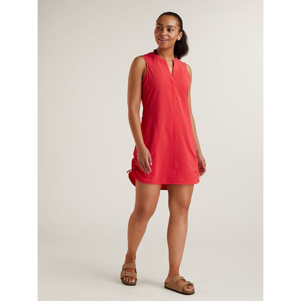 Title Nine Orange Athletic Dress Cinched Hem Swim Coverup V-Neck Size M - Picture 2 of 10